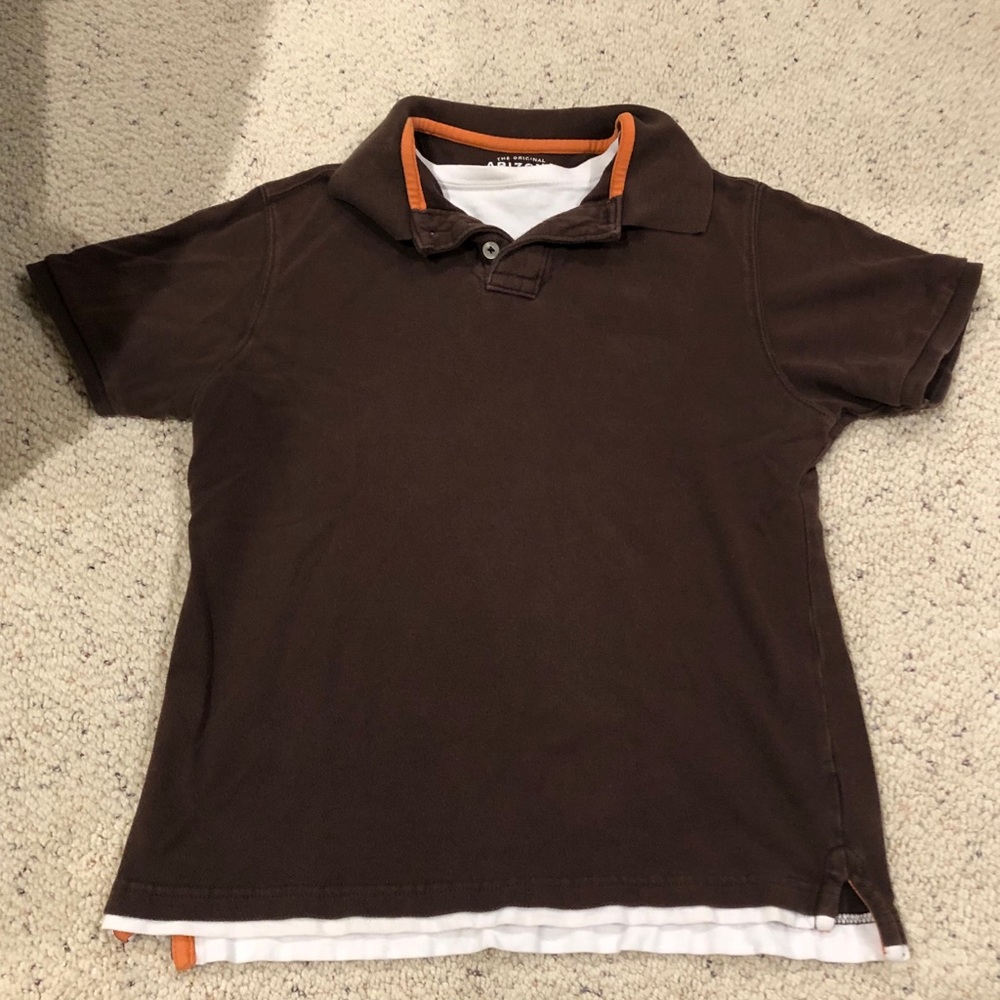 Brown polo shirt size youth medium